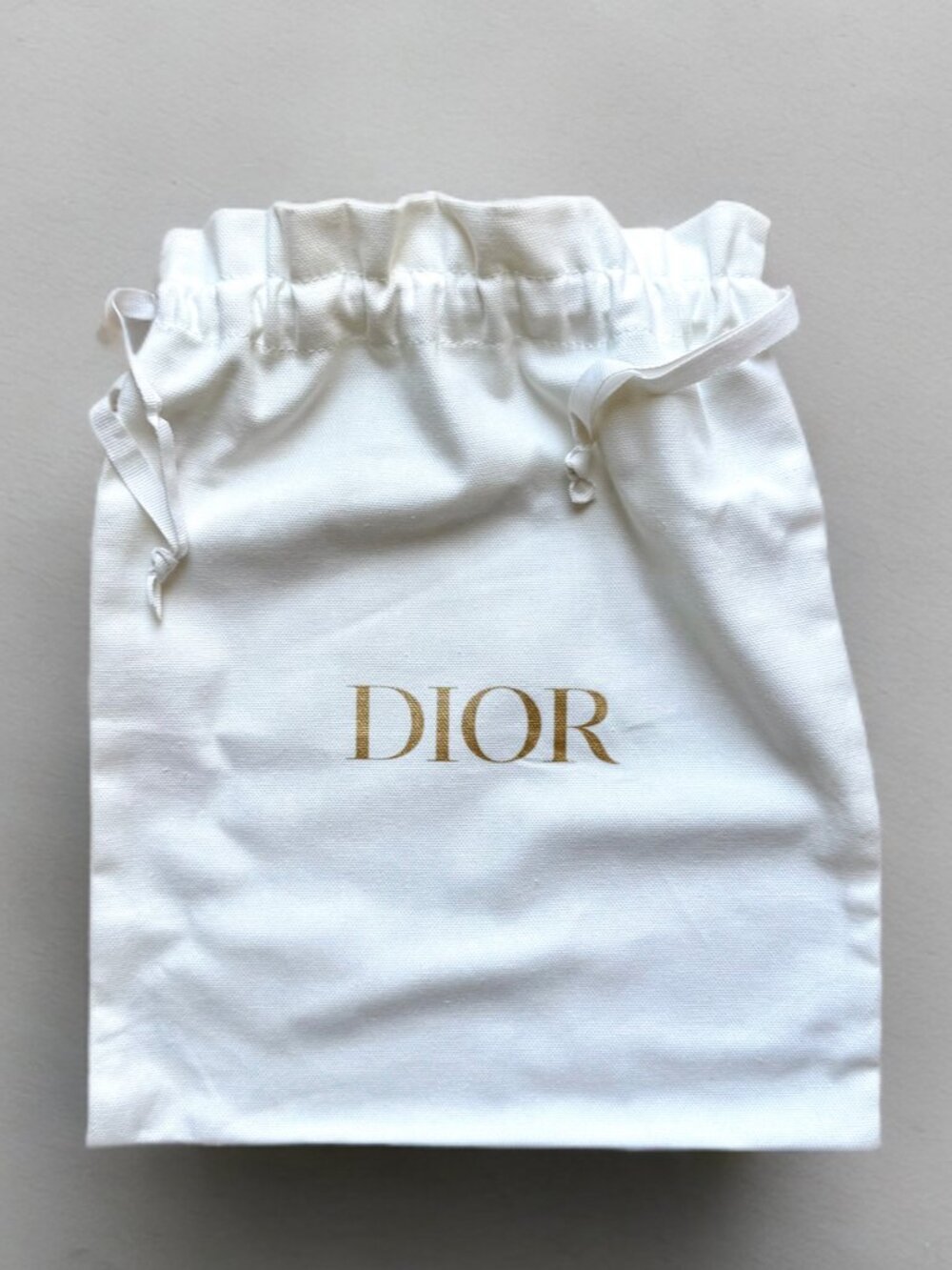 Christian Dior White Canvas Drawstring Dust Bag 13" x 10.75"